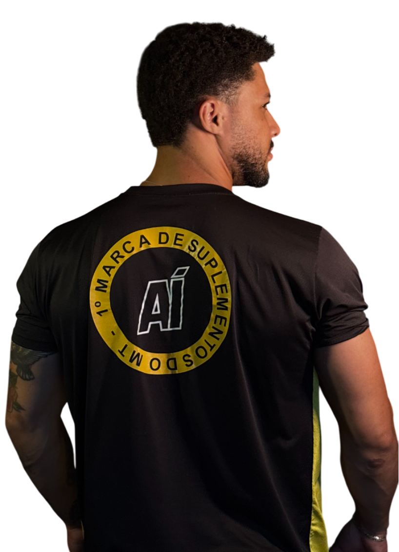 CAMISETA SUPLEMENTA AÍ + ATIVA AÍ PRETA